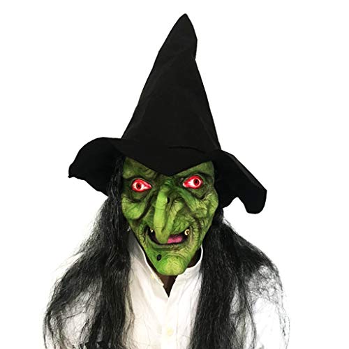 Arecobticy Yapailang Maske, Halloween-Hexenmaske, Horror, gruselig, langes Haar, Festival-Kostüm von Arecobticy