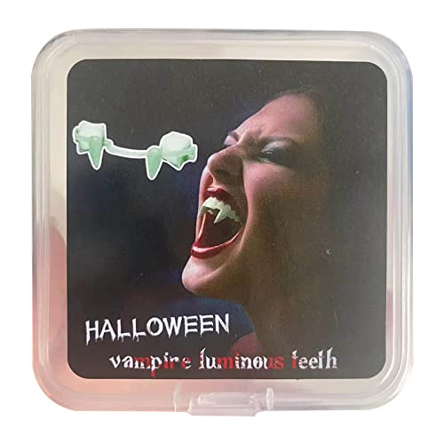 Yapailang Maskerade-Maske, Halloween, weiße Zähne, leuchtende Zähne für Vampirzähne, einziehbar, lustig, Halloween-Verkleidung, Dekoration, Requisiten von Arecobticy