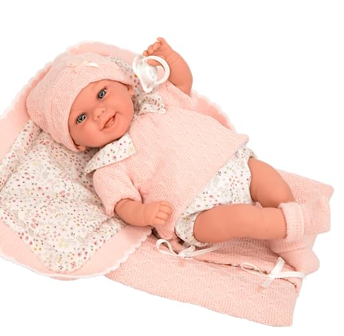 Arias Elegance 35 Babypuppe, Rosa, Blumen, 60727 von Arias