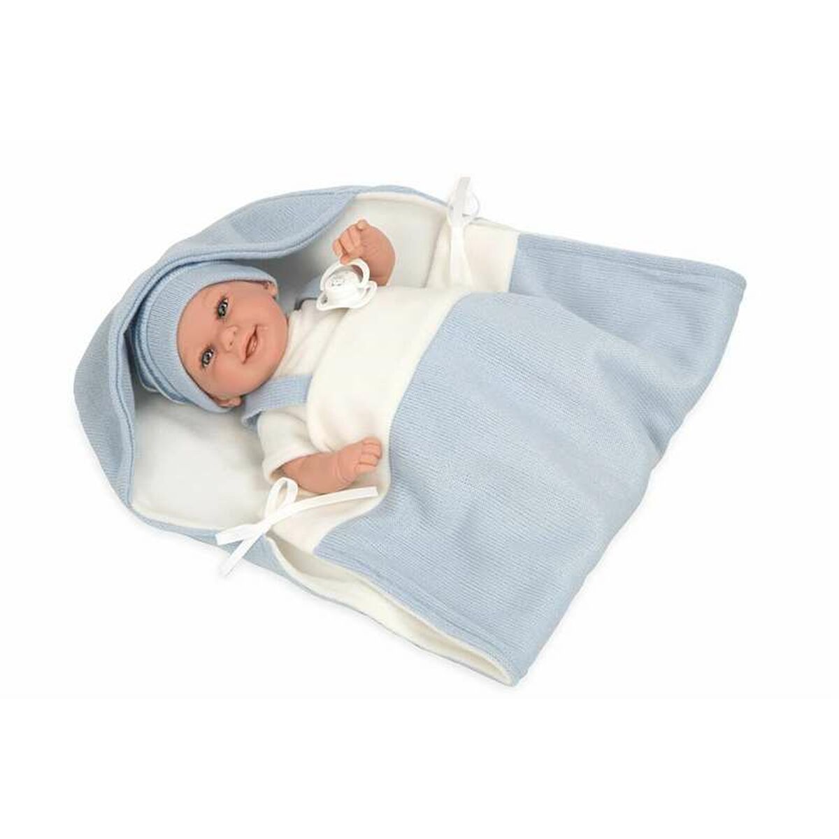 Baby-Puppe Arias Elegance Babyto Schnuller 35 cm Blau von Arias