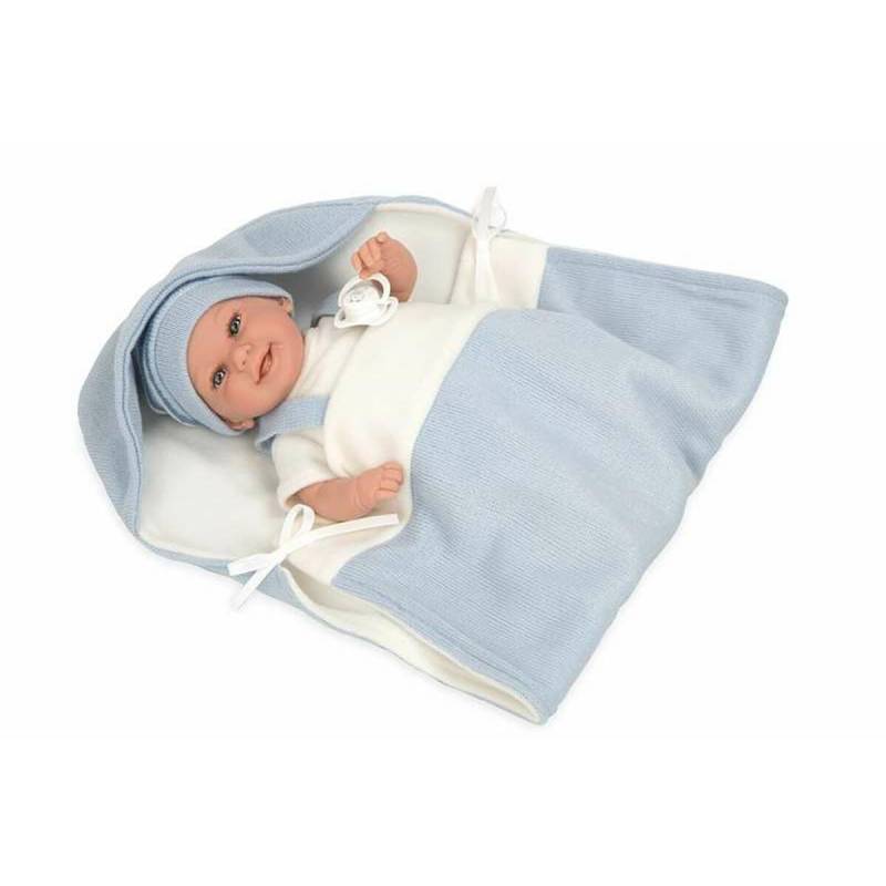 Baby-Puppe Arias Elegance Babyto Schnuller 35 cm Blau von Arias