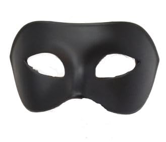 Aries Boutique Schwarze Gesichtsmaske, Halbmaske, Kostüm, Gesichtsmaske, Augenmaske, Kunststoff von Aries Boutique