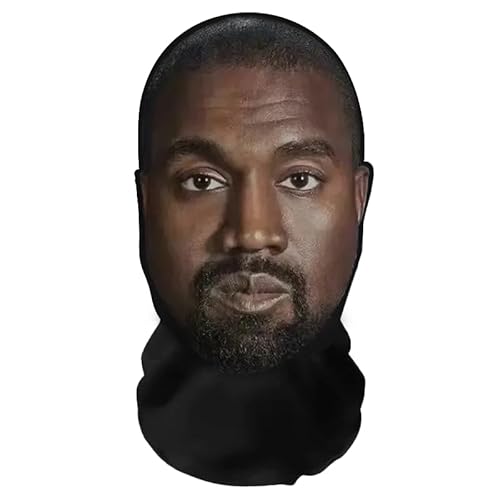 Aristo Solutions Realistische Kanye West 3D-Druck Vollgesichtsmaske – Atmungsaktiv, leicht & bequem, ideal für Cosplay, Partys, Halloween, Karnveal & Events von Aristo Solutions