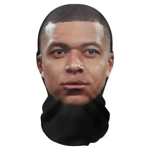 Aristo Solutions Realistische Kylian Mbappe 3D-Druck Vollgesichtsmaske – Atmungsaktiv, leicht & bequem, ideal für Cosplay, Partys, Halloween, Karnveal & Events von Aristo Solutions