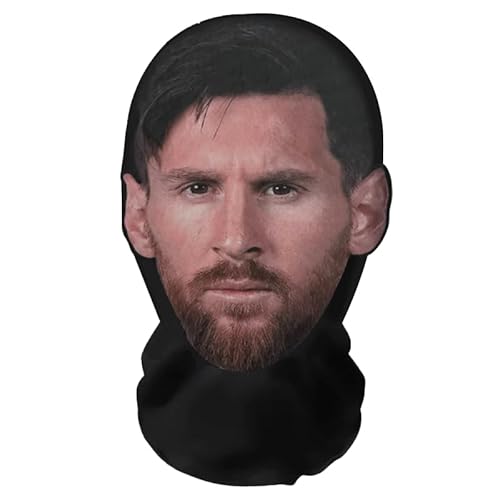 Realistische Lionel Messi 3D-Druck Vollgesichtsmaske – Atmungsaktiv, leicht & bequem, ideal für Cosplay, Partys, Halloween, Karnveal & Events von Aristo Solutions