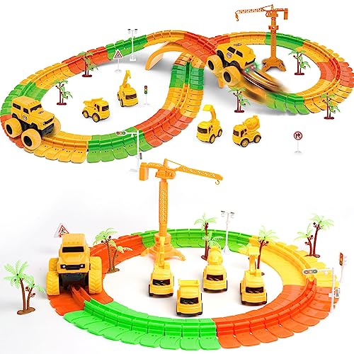 Pista per auto da corsa Pista per auto Set da gioco Pista da corsa Pista con LED Car Magic Track-Zero Gravity Track Set Include 105 pezzi Pista illuminata Pista per bambini dai 3 anni in su von Ark miido