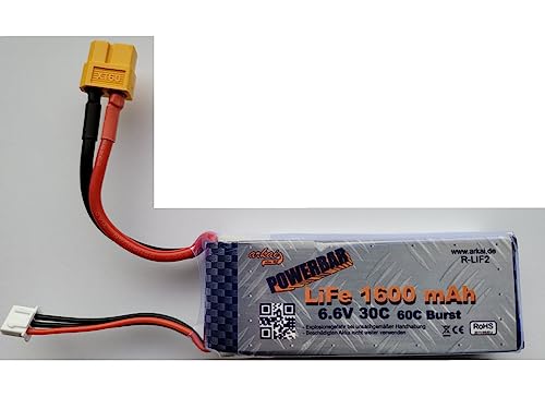 Arkai Akku LiFe2-6,6 V 2S - 1600 mAh bis 60C ! Stromversorgung OHNE BEC! von Arkai