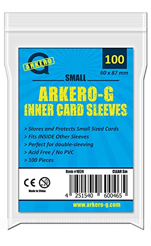 Arkero-G® 100 Precise Fit Inner Sleeves Small (japanische Größe) - durchsichtige Kartenhüllen speziell für Yu-Gi-Oh! Karten von Arkero-G