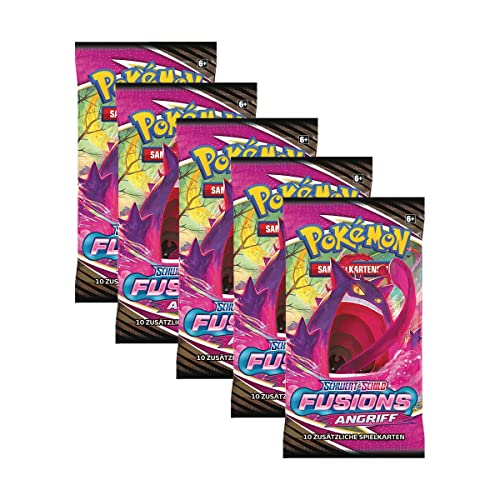 Arkero-G Pokemon 5 Fusions Angriff Booster Sammelkarten | DEUTSCH | Schwert & Schild Karten Serie 100 Soft Card Sleeves von Arkero-G