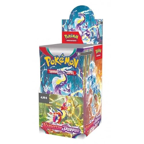 Arkero-G Pokemon Karmesin und Purpur 18er Display (18 Booster) | DEUTSCH | PKM Karten NEU GÜNSTIG 100 Standard Soft Sleeves Kartenhüllen von Arkero-G