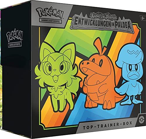 Arkero-G Pokemon Karmesin & Purpur Entwicklungen in Paldea Top Trainer Box | DEUTSCH | Sammel-Karten inklusive Arkero-G 100 Soft Sleeves von Arkero-G