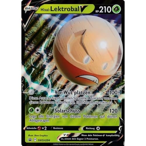 Arkero-G kompatibel für Pokemon Hisui-Lektrobal V SWSH294 deutsch Oversized Promo Karte GX | EX | V | VMAX | VSTAR | Große Jumbo XXL Sammelkarte | SM | SWSH | SV | DEUTSCH von Arkero-G