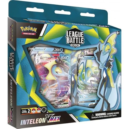 Poke-Karten League Battle Deck Inteleon VMAX | Sammelkarten | ENGLISCH | spielfertigtes 60 Karten Deck | + Arkero-G 100 Soft Card Sleeves von Arkero-G