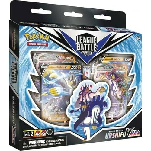 Poke-Karten League Battle Deck Rapid Strike Urshifu VMAX |Sammelkarten | ENGLISCH | spielfertigtes 60 Karten Deck | + Arkero-G 100 Soft Card Sleeves von Arkero-G