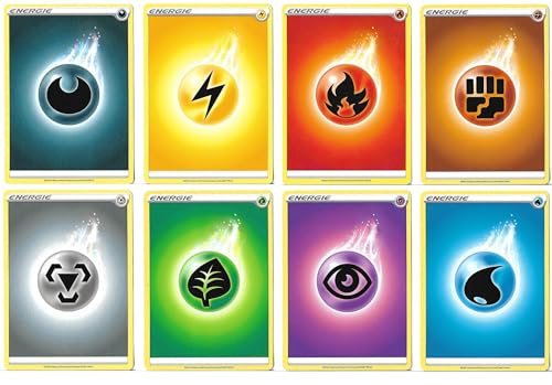 Pokemon 50 Basis Energie-Karten Sammlung - Verschiedene Energy Cards + 50 Arkero-G® Standard Soft Sleeves (Kartenhüllen) von Arkero-G