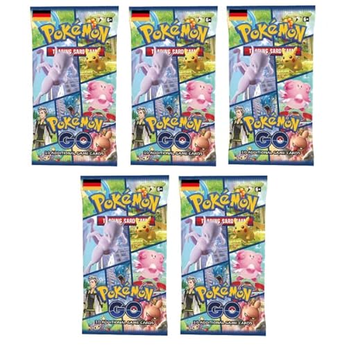 Pokemon GO 5 Booster Sammelkarten | DEUTSCH | Sonder Serie | + Arkero-G 50 Soft Card Sleeves von Arkero-G