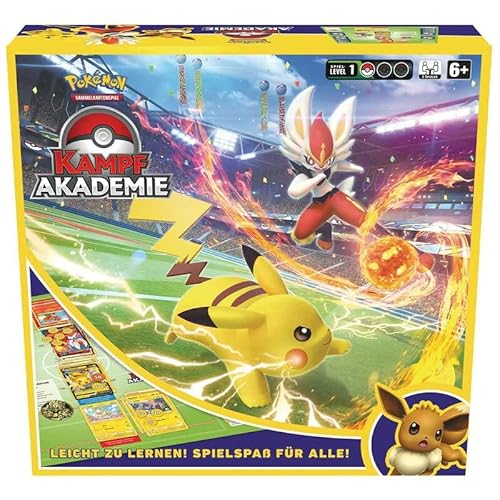 Pokemon Kampf Akademie Box 2022 | Starter-Deck Set Pikachu, Evoli & Hopplo-V | DEUTSCH | inklusive 100 Arkero-G Standard Soft Sleeves von Arkero-G