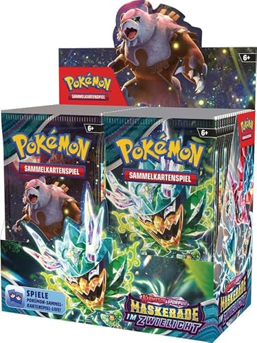 Pokemon Schwert & Schild: Display (36 Booster) | DEUTSCH | PKM Karten NEU GÜNSTIG | + Arkero-G 100 Standard Soft Sleeves Kartenhüllen (Maskerade im Zwielicht 36 Booster Display) von Arkero-G