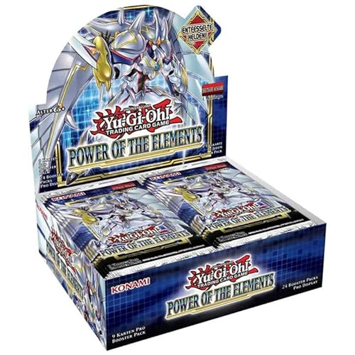 YuGiOh! Power of the Elements Booster Display | DEUTSCHE AUSGABE | NEU & OVP | Yu-Gi-Oh Karten | + Arkero-G 100 Small Soft Sleeves von Arkero-G