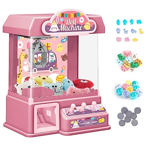 Mini Greifmaschine Candy Doll Gachapon Grabber Süßigkeiten Greifautomat mit Münzschiebe und Greifarm Automat Stofftiere Claw Machine Kinder von Arkyomi