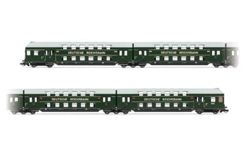 Arnold TT HN9523 DR 4-Einheiten Doppeldecker mit Steuerkabine, grün/graues Dach, EP. III Reisezugwagen von Arnold TT