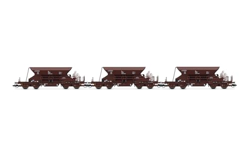 Arnold TT HN9747 DR, 3-Einheiten-Packung selbstentladende Wagen Fac mit hoher Oberbox, braune Lackierung, EP. IV, Wagon Rolling Stock von Arnold TT