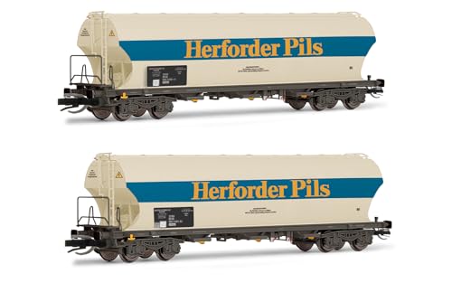 Arnold TT HN9749 DB, 2er-Packung 2-achsiger Silowagen „Herforder Pils“, Ep. IV-Modell Eisenbahnfahrzeuge – Waggons von Arnold TT