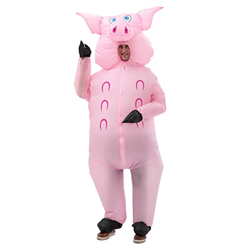 Arokibui Aufblasbares Schweinekostüm, lustiges Tierkostüm, Cosplay, Party, Festival, Halloween, Ganzkörperkostüm, Faschingskostüm, Unisex-Kostüm von Arokibui