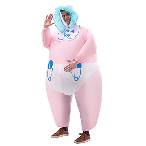 Arokibui Aufblasbares Baby-Kostüm, lustiges Jungen-Kostüm, riesiges aufblasbares Kostüm für Erwachsene, Cosplay, Party, Halloween, Festival, Kostüm, Übergröße, Rosa von Arokibui