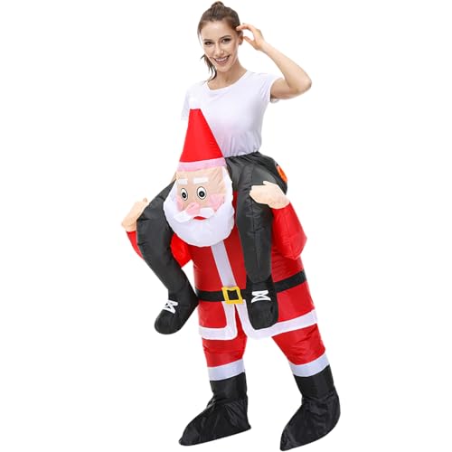 Arokibui Roter aufblasbarer Weihnachtsmann aufblasbarer Weihnachtsmann für Cosplay, Party, Halloween und Weihnachten, Anzug, Weihnachtsparade, Karnevalskostüm von Arokibui