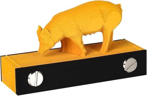 ArrGo 3D-Notizblock Mini Zwölf Sternzeichen Tiere 3D-Notizblöcke Blocknotizen 3D-Kunstpapier Geschnitzte Haftnotizen Neujahrsgeschenk(Pig) von ArrGo