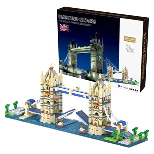 Micro Blocks Building Kit Mini Bricks Twin Bridge Famous Landmark Building Model Set World Famous Architecture Blocks Sets for Adults(1833 Pieces) von ArrGo