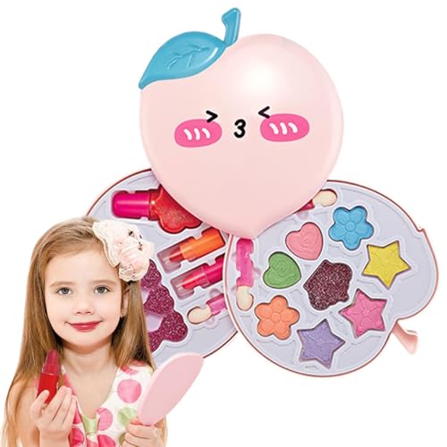 Arroopu Kinderspiel-Make-up, Spielzeug-Make-up - Prinzessin-Anziehspiel | Pretend Toys -Make-up-Set, Peach Box Princess Dress Up-Spiel, Weihnachts- und Geburtstagsspielzeug für Mädchen von Arroopu