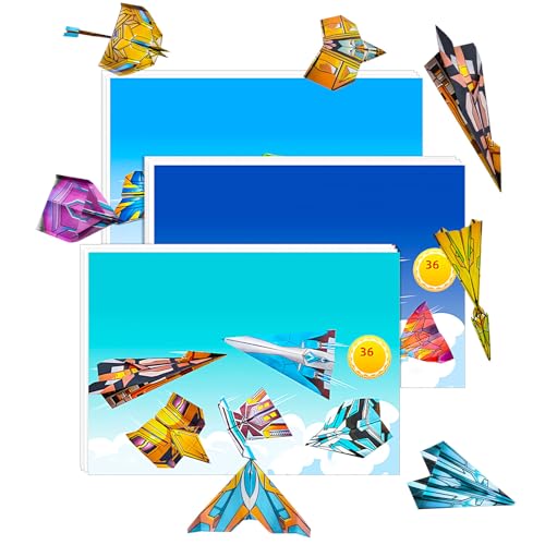 Arroopu Papierflugzeuge Für Kinder | 108 Bögen Flugzeug Bastelpapier Für Kinder - Sinnespiel Lernspielzeug Für Arroopu Papierflugzeuge Für Kinder | 108 Bögen Flugzeug Bastelpapier Für Kinder - Sinnespiel Lernspielzeug Für von Arroopu