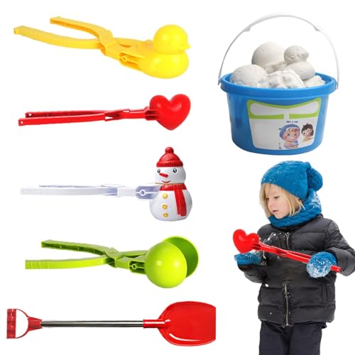 Arroopu Schneeballform, Schneeballform, Kleines Winter-Schneespielzeug, Schneeballschlachten, Clip-Set, vielseitige Sandformwerkzeuge, Sandspielzeug für Kinder für Strandspieleraktivitäten von Arroopu