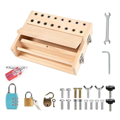 Arroopu Schraubbrett - Holz Lernspiel Vorschule | Feinmotorik STEM Spielzeug Mit Schlüssel Und Schloss Für Klasse Zuhause Reisen Geburtstag Mädchen 3-5 Jahre Reisen Arroopu Schraubbrett - Holz Lernspiel Vorschule | Feinmotorik STEM Spielzeug Mit Schlüssel Und Schloss Für Klasse Zuhause Reisen Geburtstag Mädchen 3-5 Jahre Reisen von Arroopu