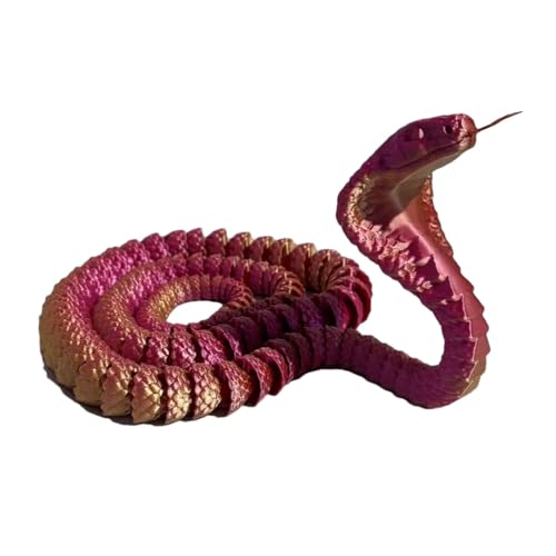 Arrovarp 3D-Schlangen-Stressspielzeug, 3D-gedruckte Schlange - 3D-Tiere Schlangenspielzeug - Schreibtisch-Dekoration, Stressabbau-Spielzeug, bewegliches 3D-gedrucktes Spielzeug, Sammelfiguren, von Arrovarp