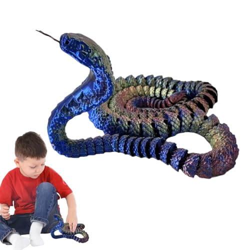 Arrovarp 3D-gedruckte Tiere, 3D-Schlangen-Stressspielzeug | Lustige 3D-Tiere Schlangenspielzeug | Sammelfiguren, Streich-Requisiten, bewegliches Schlangenspielzeug zum Stressabbau, Heimdekoration, von Arrovarp