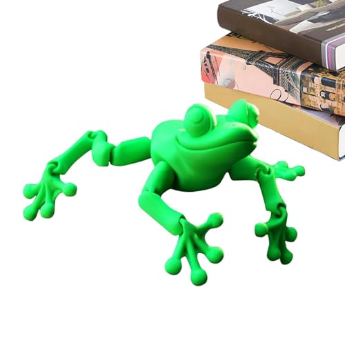 Arrovarp 3D-gedrucktes Spielzeug, 3D-gedrucktes bewegliches Spielzeug - Froschspielzeug mit beweglichen Gelenken | Drehbares Zappelspielzeug für Erwachsene, Zappelfrosch 3D-gedruckt, bewegliches von Arrovarp