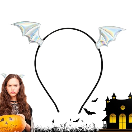 Arrovarp Halloween Fledermaus Stirnband,Halloween Stirnband | Halloween Fledermaus Haarreif - Gruselige dekorative Kopfbedeckung, Halloween-Haarschmuck, schwarzer Fledermausflügel-Haarreifen für von Arrovarp