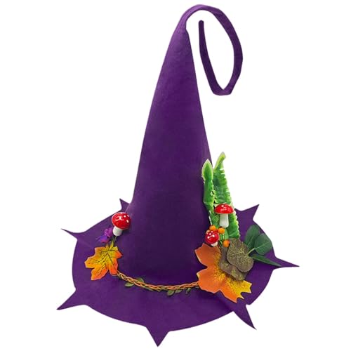 Arrovarp Halloween Hexenhut für Frauen | Frauen Halloween Filzwolle Schwarz Hexe Zubehör - Hexenhüte Halloween Dekoration für Fasching, Festivals, Versammlungen von Arrovarp