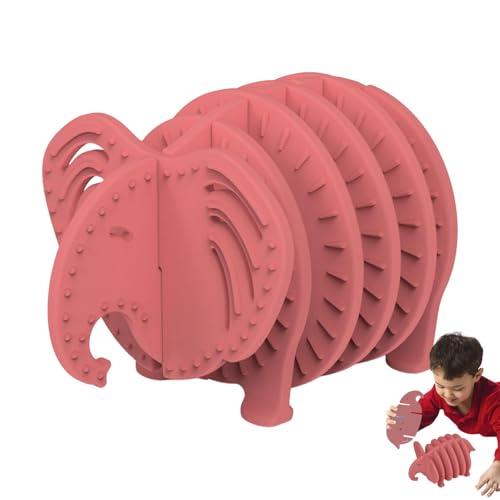 Arrovarp Kinderpuzzle aus Silikon,Puzzle aus Silikon, Ineinandergreifendes 3D-Elefant-Puzzle aus Silikon, Pädagogische Vorschulspiele, Tierpuzzles, Lernhilfen für die Hand-Auge-Koordination von Arrovarp