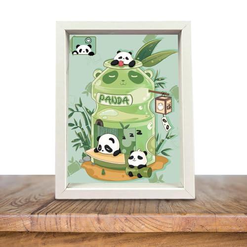 Arrovarp Panda-Puzzle für Kinder,Panda-Puzzles | Handgefertigte -Panda-Puzzle-Dekoration | Niedlicher Panda, kleine Bilderrahmen-Dekoration für Wand, Flur, Spielzeugladen und Schlafzimmerladen von Arrovarp