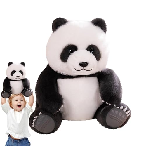 Arrovarp Panda-Stofftier,Panda-Bär-Stofftier - Puppe 11,81 Zoll süße, superweiche Plüschtierpuppe | Raumdekoration, umarmbares Spielzeug-Wurfkissen für Kinder, Erwachsene, Wohnzimmer, Schlafzimmer, von Arrovarp