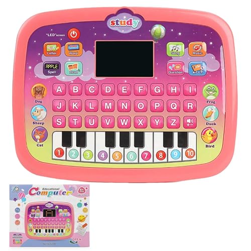 Arrovarp Spielzeug-Laptop-Computer,Pretend Laptop für Kind - Singen und Lernen Laptop-Spielzeug für Kinder, , Geräusche und Musik Buchstaben, Zahlen, Formen und Tiererkennung 1–4 Jahre alte Mädchen von Arrovarp