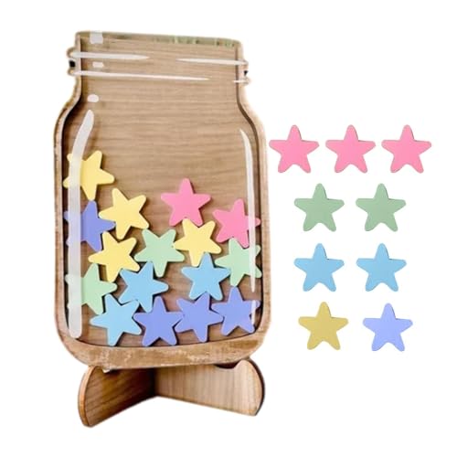 Arrovarp Sternenbelohnungsglas | Stern Belohnungsglas for Kinder, Belohnungsglas Klassenzimmer | Magnetisches Belohnungsglas Für Klassenzimmer 25 Sterne Belohnungsglas Für Kinder Aus von Arrovarp