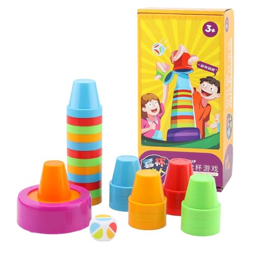 Arrovarp Tassenstapelspiel für Kinder, Tassenstapelspiel - Bunte Stapelspiele Interaktive Speeding Cups,Quick Cups Game, multifunktionales Becher-Stapelset für Vorschule, Kindergarten, Kindergarten, von Arrovarp