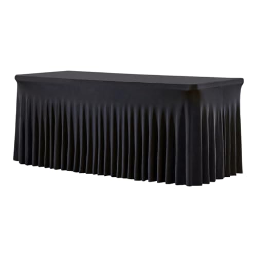 Arrovarp Tischrock mit Rüschen, für Babyparty, 1,8 m, schwarz, plissiert, Rüschen, Tischröcke, Dekorationen für Halloween, Babyparty, Hochzeit, Bankett, Buffet, Geburtstagsparty Arrovarp Tischrock mit Rüschen, für Babyparty, 1,8 m, schwarz, plissiert, Rüschen, Tischröcke, Dekorationen für Halloween, Babyparty, Hochzeit, Bankett, Buffet, Geburtstagsparty von Arrovarp