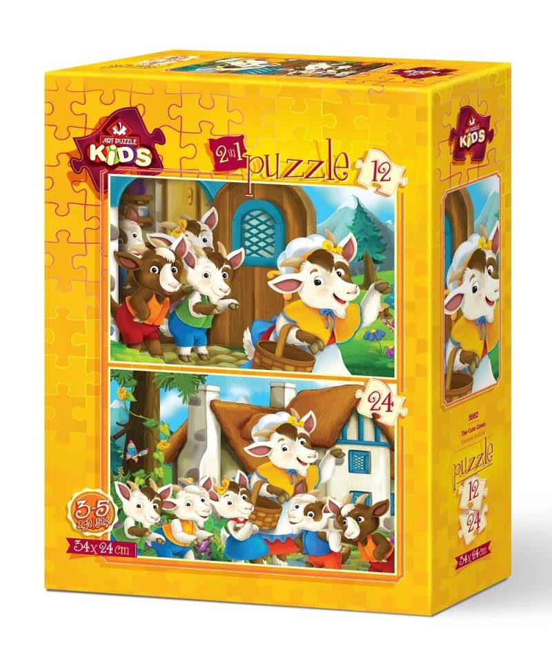 Art Puzzle 2 Puzzles - Cute Goats 12 Teile Puzzle Art-Puzzle-5552 von Art Puzzle