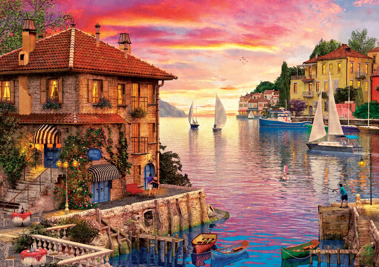 Art Puzzle Mediterranean Port 1500 Teile Puzzle Art-Puzzle-5374 von Art Puzzle